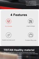 UZ Sports Water Bottle BPA Free Portable Leakproof Shaker Bottle Tritan Plastic Drinkware 500/1000ML Jug for Camping Gym School