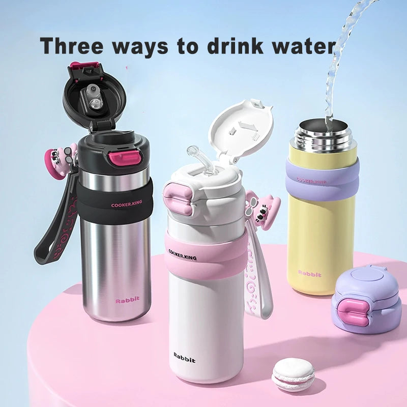 COOKER KING 500ml Stainless Steel Vacuum Insulated Water Bottle for Women, Leak-Proof Thermal Flask, Portable Travel Tumbler