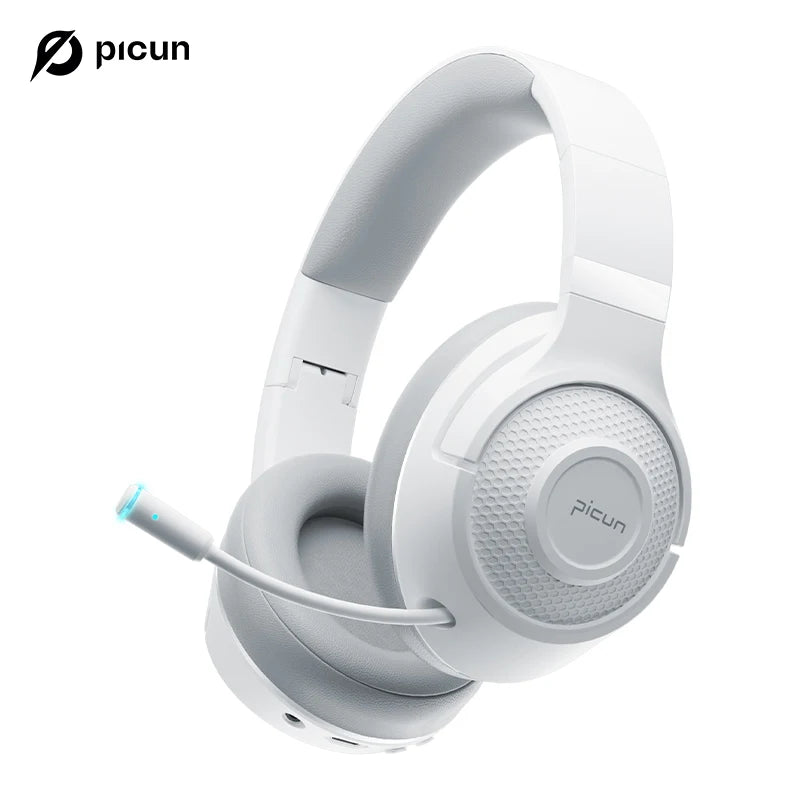 Picun BG 01 Gaming Wireless Headphone Mic OverEar Earphones 0.045s Low Latency Bluetooth 5.3 40mm Driver Wireless Cable Headset