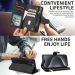 PU Leather Phone Case for Samsung GalaxyA13 A14 A15 A22 A32 S22 S23 S24 S25 M33 NOTE10 Skin Feel Zipper Flip Wallet Phone Case