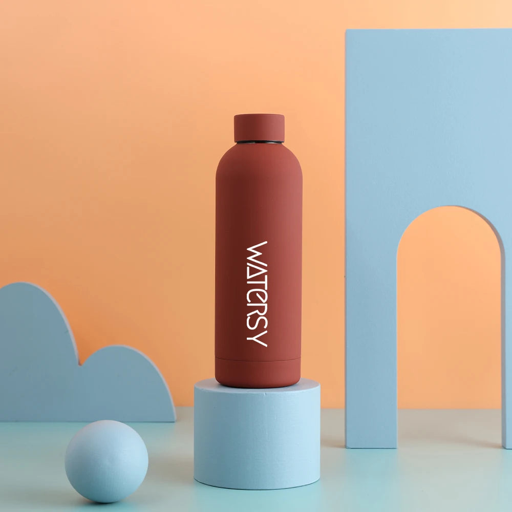 Watersy 500ML/17oz Stainless Steel Small Mouth Thermals Vacuum Portable Leak-proof Sports Water Bottle Gym Kettle