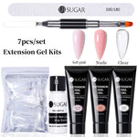 UR SUGAR 15ml Extension Gel Nail Polish Bright Nude White Clear Semi Permanent UV Hard Gel Nails Finger Prolong Gel Varnish Set