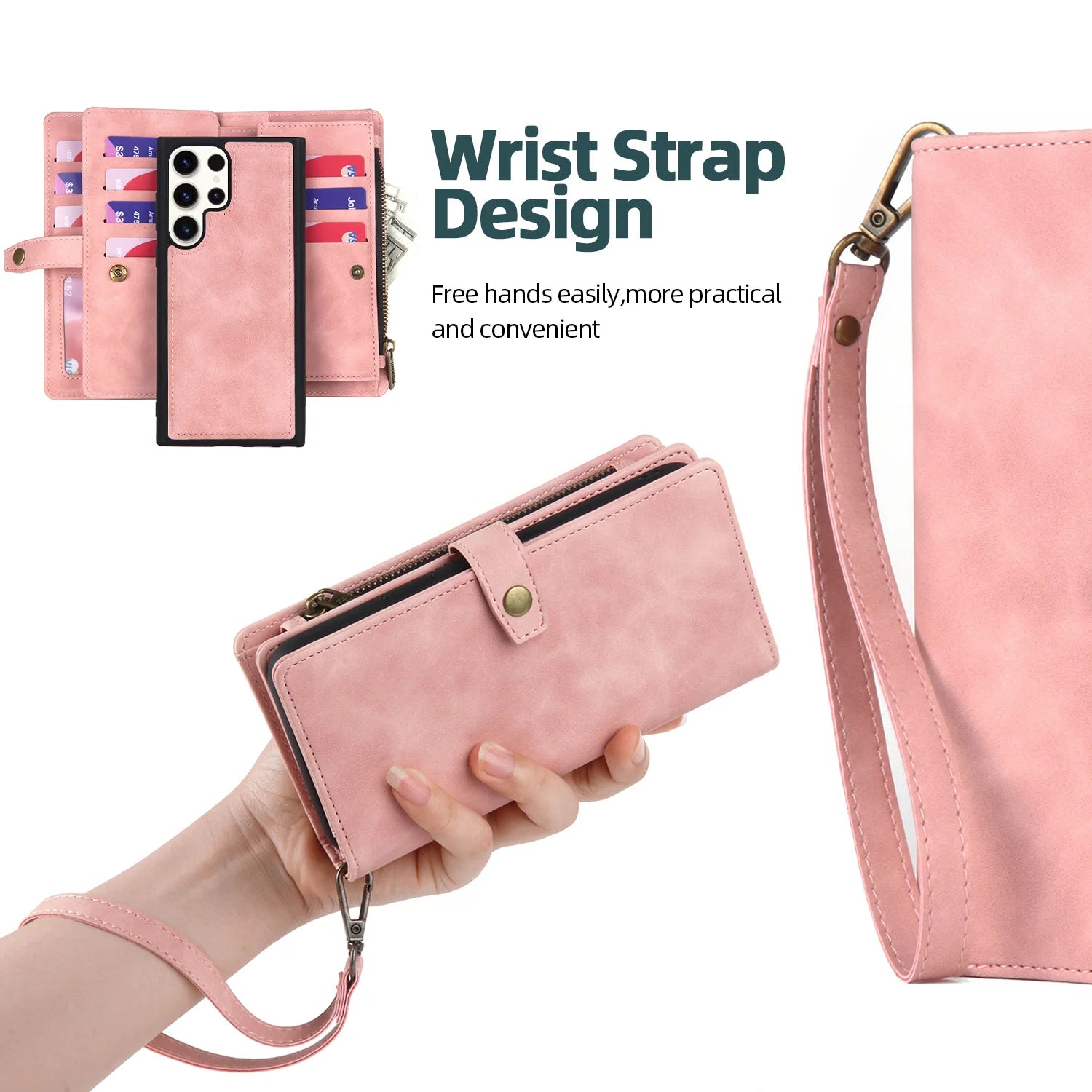 for Samsung Galaxy S23 S22 Ultra S21 S20 FE Plus A14 A34 54 A12 A33 A52 A53 A72 A73 Multifunctional Wallet Leather Case Cover