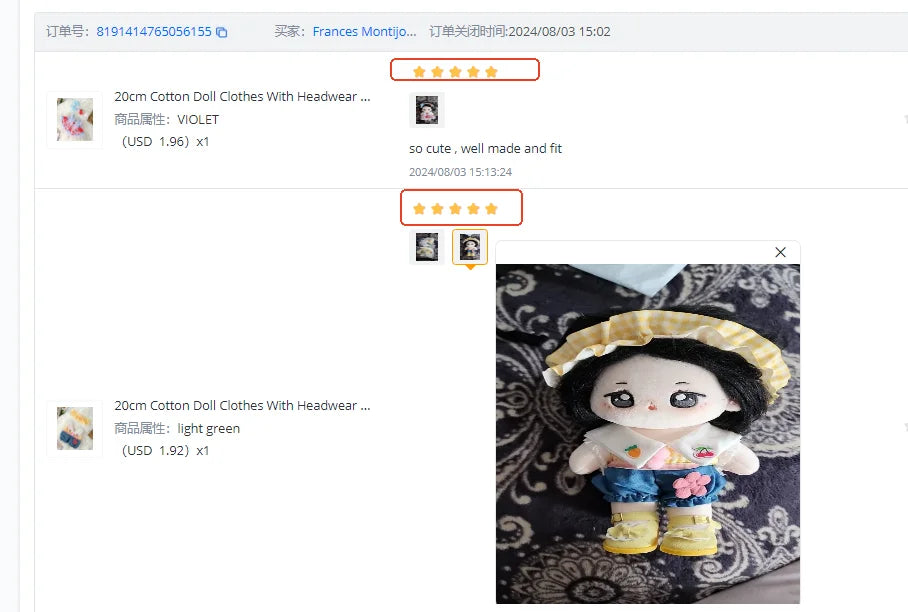 20cm Cotton Doll Clothes With Headwear Bow Headband Accessories Plush Dolls Dresses Skirt Decoration for EXO Idol Doll Accessory