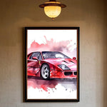 Luxury Classic Retro Red Super Sports Car F40 Art High-quality Printed Posters Homeliving room Wall Art Garage Room Decor