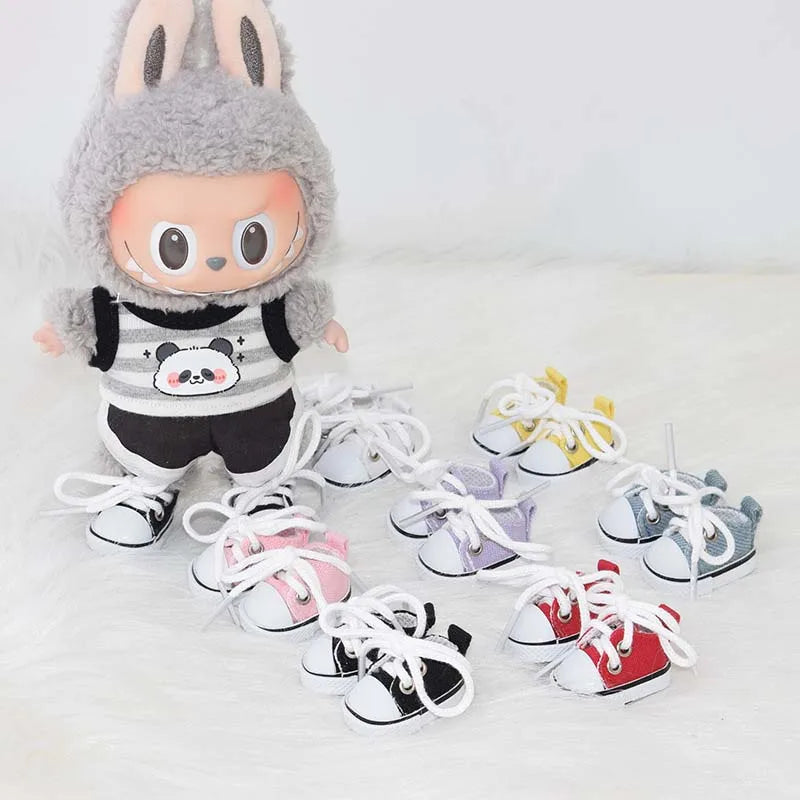 For LABUBU Canvas Shoes Suitable for 17cm Labubu Dolls Shoes Boots Toys Casual Sports Shoes Dolls Accessories DIY Doll Toys