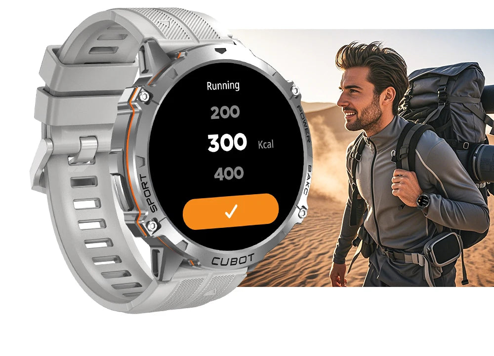 Cubot X3, Sport Waterproof Smartwatch, 1.73-inch AMOLED Display, Bluetooth Calls, 900mAh Battery, Blood Oxygen, Fitness Tracker