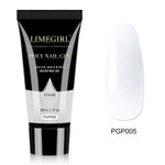 LIMEGIRL 30ml Nail Extension Gel Glitter Soak Off Nail Acrylic Crystal Build Poly UV Gel for Nails Quick Extension Manicure Glue