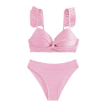 2025 Solid Color Triangle Bikini Set for Women