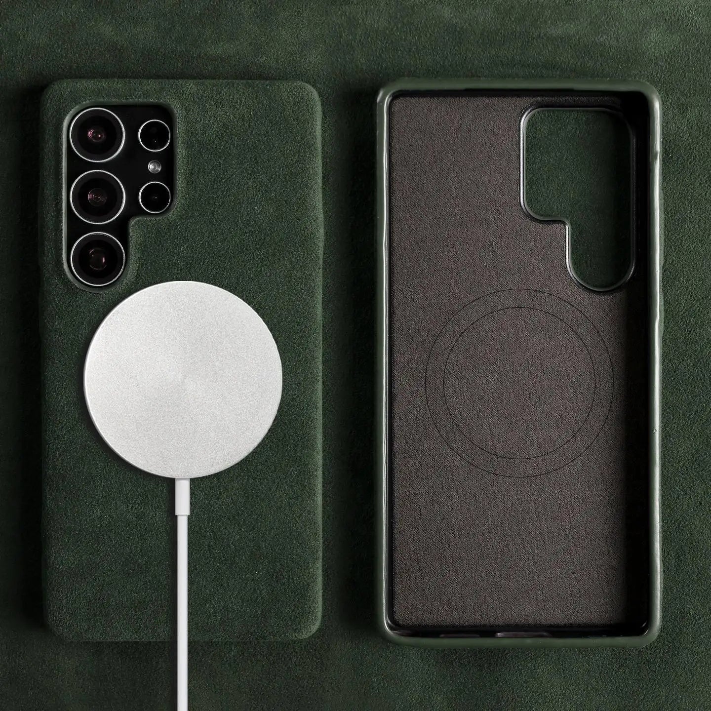 Full Coverage Magnetic ALCANTARA Case For Samsung Galaxy S25 Ultra S24 S23 S21 for Magsafe Artificial Leather Suede Phone Cover