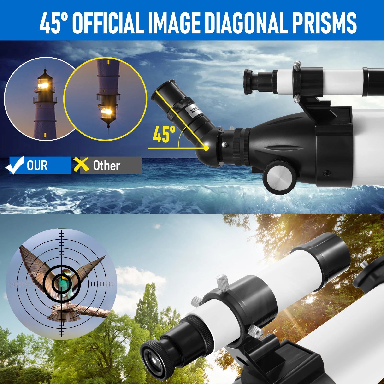 Astronomical Telescope With Finderscope 675 Time Zoom High-definition Moon Viewing Telescope With Phone Rack Refractor Telescope