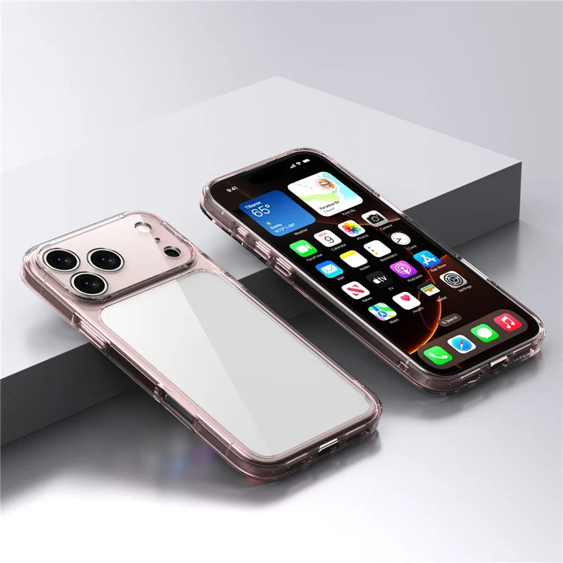 Luxury Hybrid Transparent Shockproof Phone Case For iPhone 17 Pro Max 17 Air 17Pro Max Clear Hard Acrylic Protective Back Cover