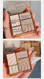 3D Facial Contouring Bronzer Cosmetics Brightening Beige Matte Highlights Palette Four-color Eye Shadow Nose Powder Makeup