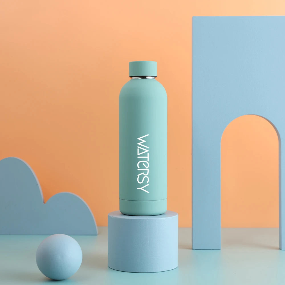 Watersy 500ML/17oz Stainless Steel Small Mouth Thermals Vacuum Portable Leak-proof Sports Water Bottle Gym Kettle