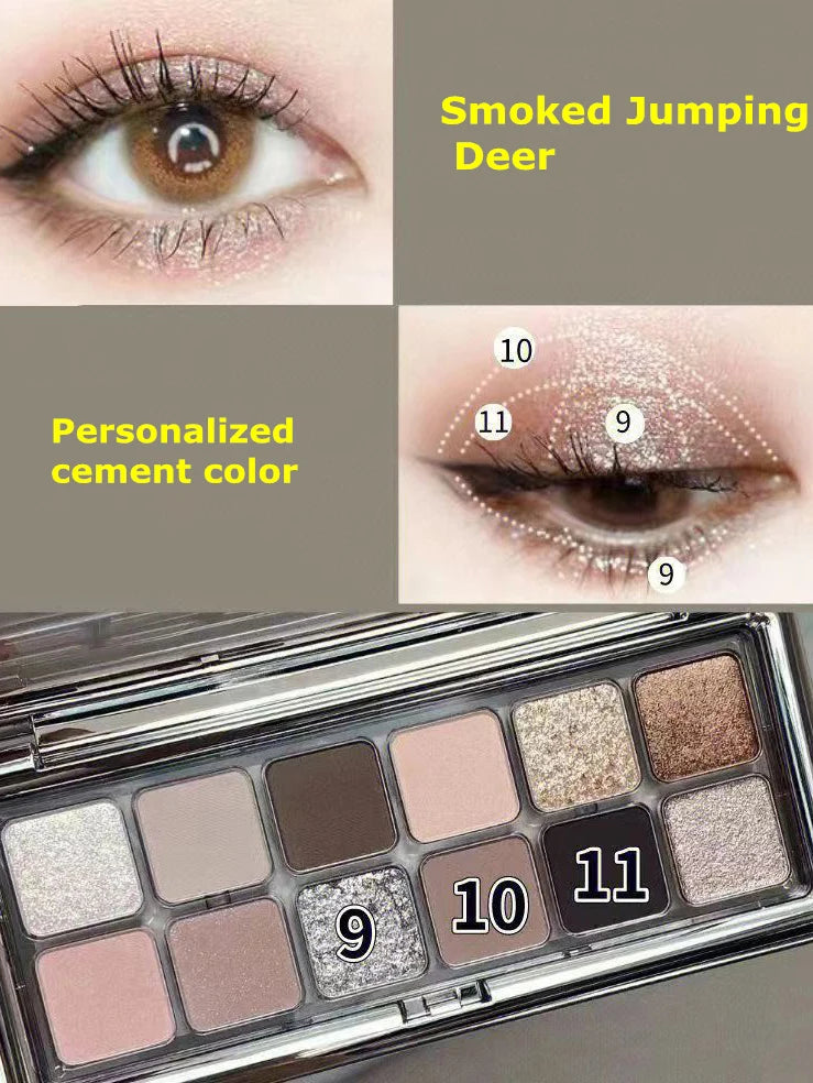 12 Color Eye Shadow Plate Matte Pearl Eyeshadow Girl Beginner Makeup Eyeshadow Tray