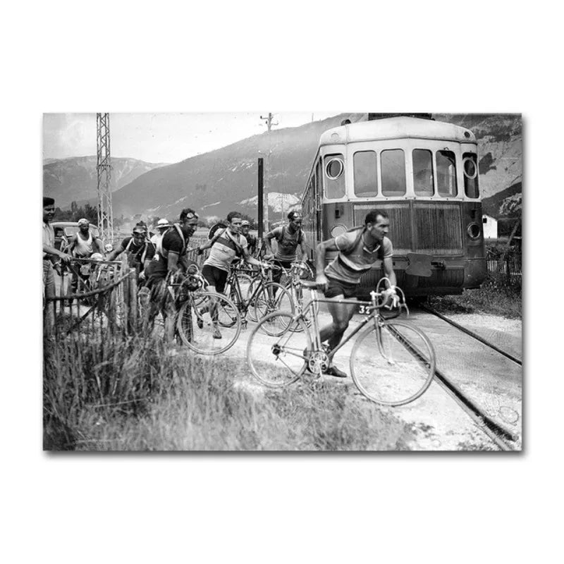 France Cycling Race Poster Black White Vintage Photography Frederico Bahomontes Canvas Painting Bike Wall Pictures Home Decor