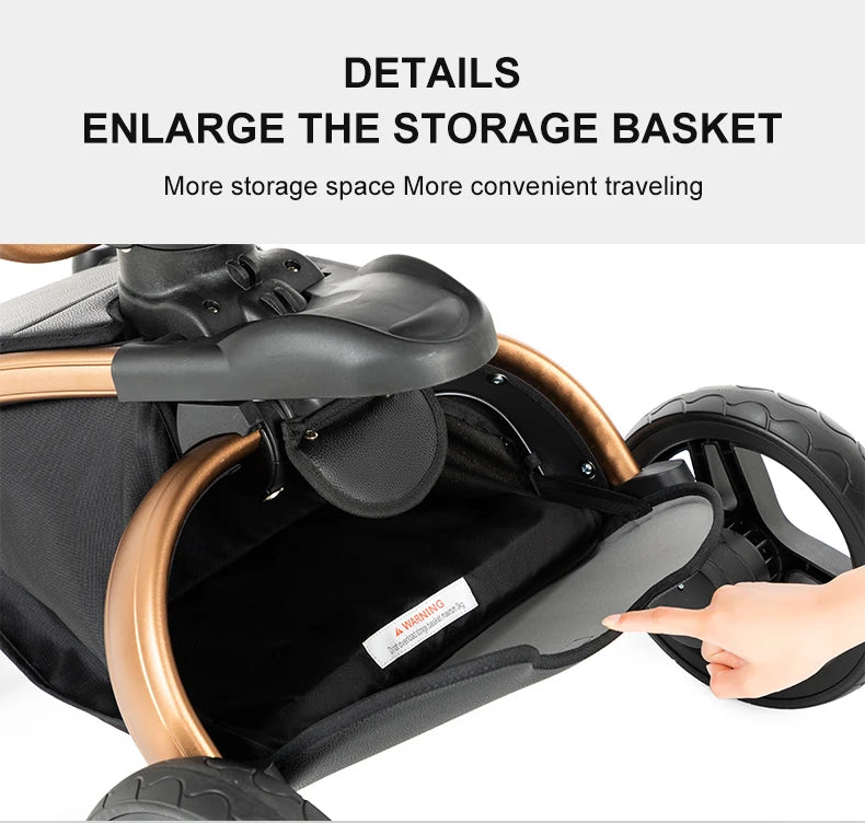 3 in 1 Lightweight High Landscape Baby Stroller Cart Carriage for Newborn Luxury Pushchair