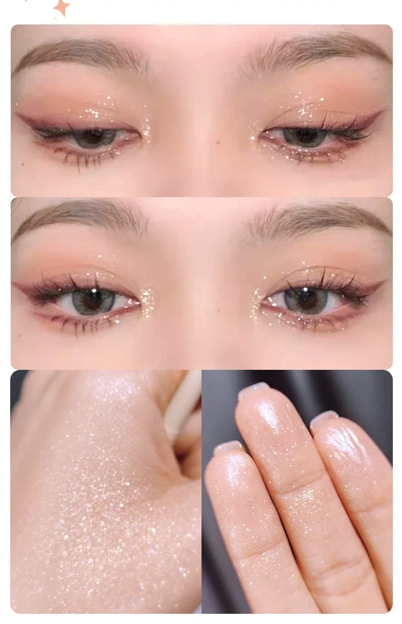 Glitter Eyeshadow Pen Pearlescent Matte Diamond Eyeliner Pen Waterproof Highlight Brighten Silkworm Makeup Pencil Shiny Eyelids