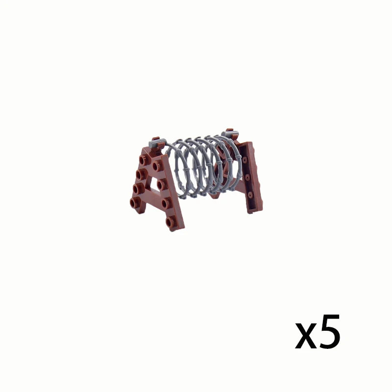 MOC WW2 Military War Weapon Soldier Accessories Building Blocks Roadblock Motorcycle Weapon case container Weapon Bag Brick Toy