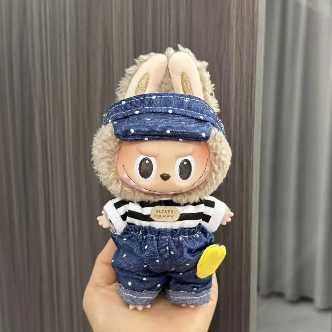 17cm Labubu V2 V1 Trendy Clothes Outfit Accessories Idol Doll Clothing for Kid Gift Labubu Ropa