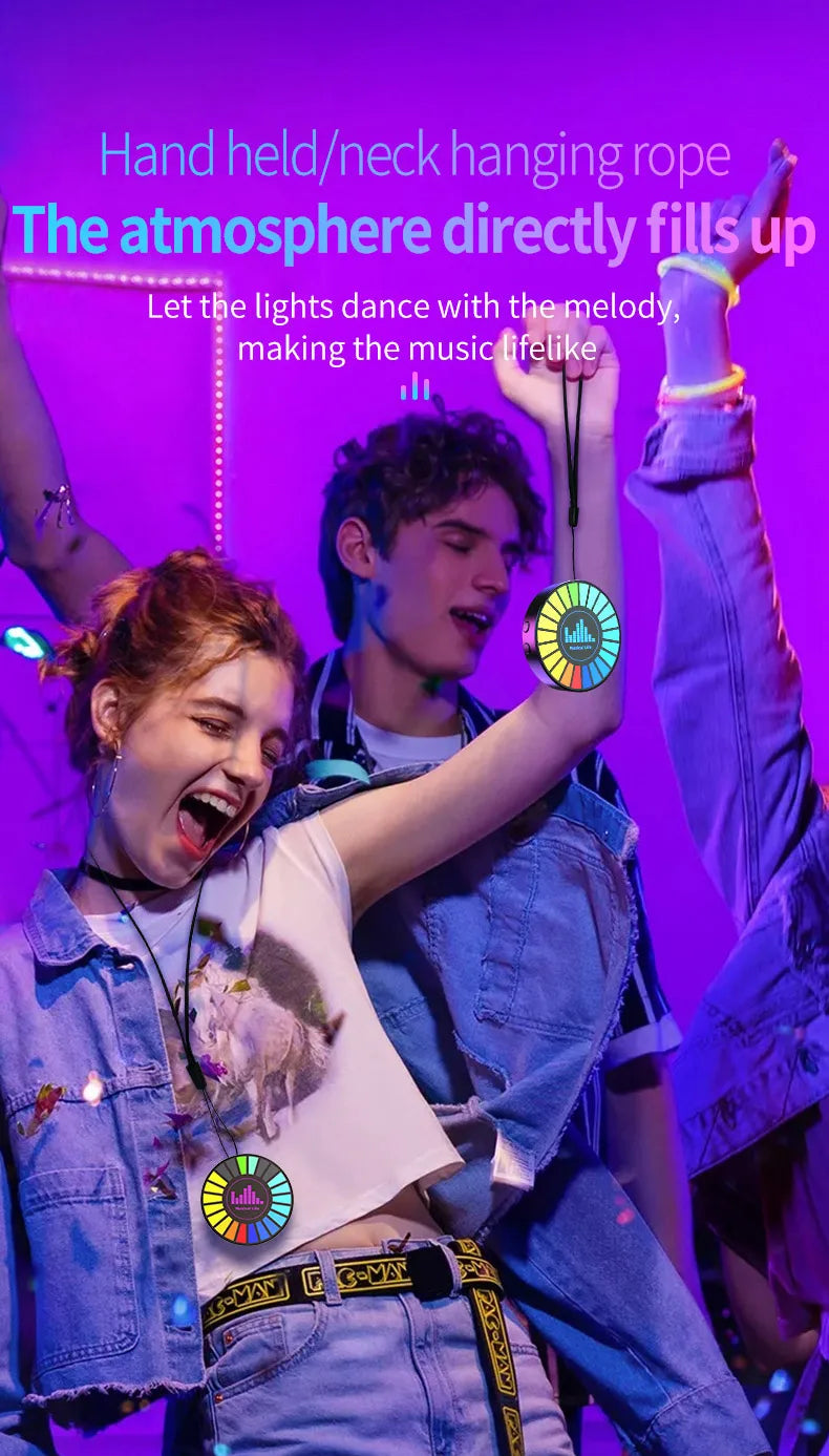 Smart RGB Pickup Lights LED 3D Ambient Lamp Sound Control Music Rhythm Lights Air Freshener for Car Gaming TV Creative Decora