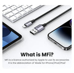 UGREEN MFi USB Cable for iPhone 14 13 12 Pro Max 2.4A Fast Charging Lightning Cable for iPad Mini Phone Data Cable