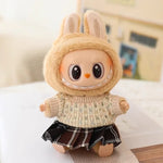 17cm Labubu Doll Clothes Set for Ropa Labubu Macaron Dolls JK Pleated Skirt with Camera and Shoes