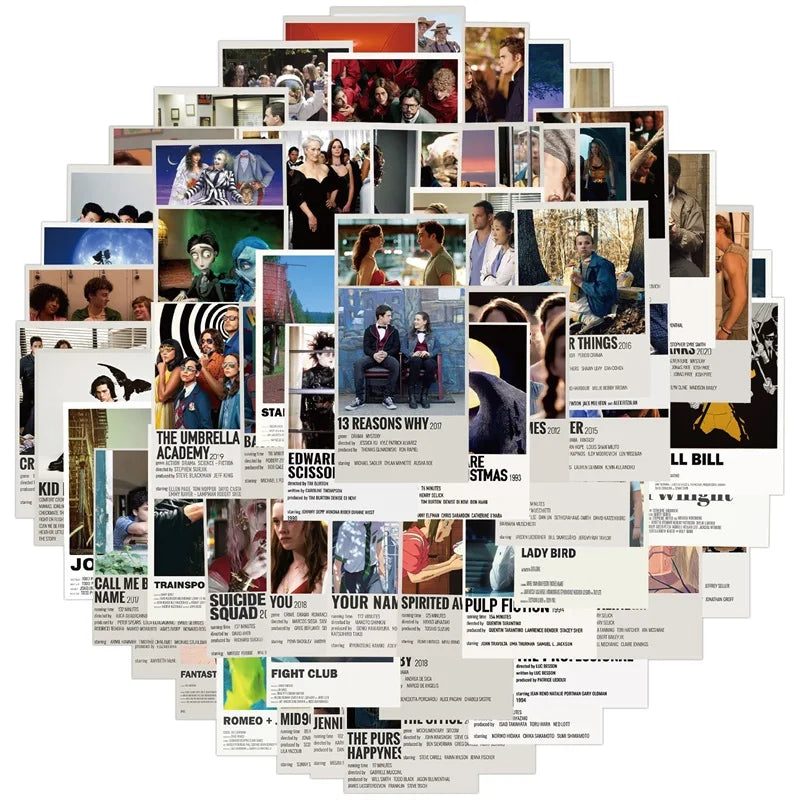 10/30/64PCS Movie Poster Sticker Aesthetic Children's DIY PVC Decoration Scrapbooking Stationery School Supplies for Kids