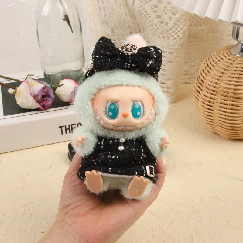 17cm Mini Plush Doll'S Clothes Outfit Accessories For Korea Kpop Exo Labubu I II Idol Dolls sit party overalls Clothing Gift