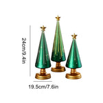 Table Christmas Tree 3 Pieces Christmas Sculpture Indoor Resin Star Tree Figurine For Home Room Winter Party Decorations Table