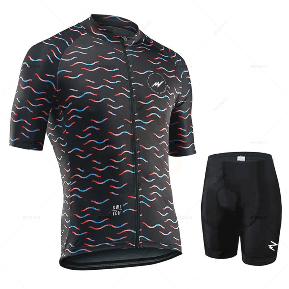 Morvelo-Bicycle Jersey Set, Breathable Bike Uniform, Quick Dry Cycling Clothing, MTB Clothes, Bicycle Shirt