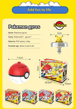 Pokemon Figures Beyblade Top Gyroscope Toys Pikachu Charmander Squirtle Mewtwo Eevee PVC Models Pokeball Gift For Kids
