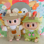 Labubu Doll Fashion Set Cute White Shirt Hat Animal Overalls Doll Clothes Accessory Gift for 17cm Doll