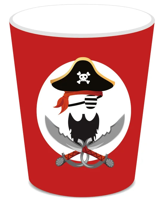 Red Black Pirate Nautical Theme Party Decorations Tableware Set for Halloween Christmas Birthday Events