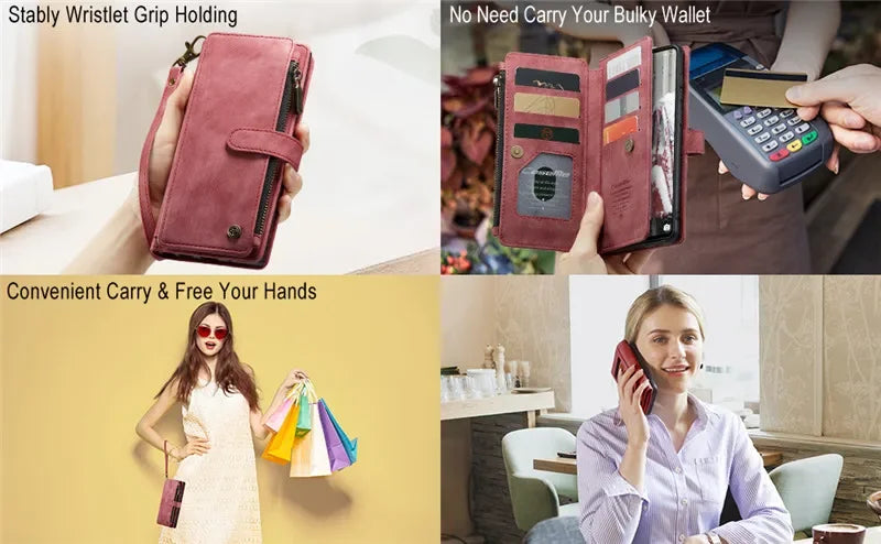 Business Flip Leather Case For Samsung Galaxy A56 A36 A16 A55 A35 A25 A15 A54 A34 A14 A53 A33 A13 A52 Zipper Wallet Card Cover