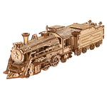 Locomotive 3D Wooden Puzzle Scale Model DIY Model Kit Handcraft Gift,Home Decoration,Mechanical Model Kit, Building Toy