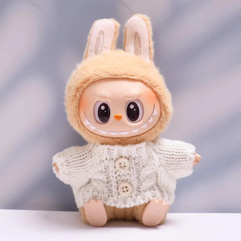 17cm Cute Mini Plush Doll'S Clothes Outfit Accessories For Korea Kpop Exo Labubu Idol Dolls Sweater Clothing DIY Kids Girl Gift