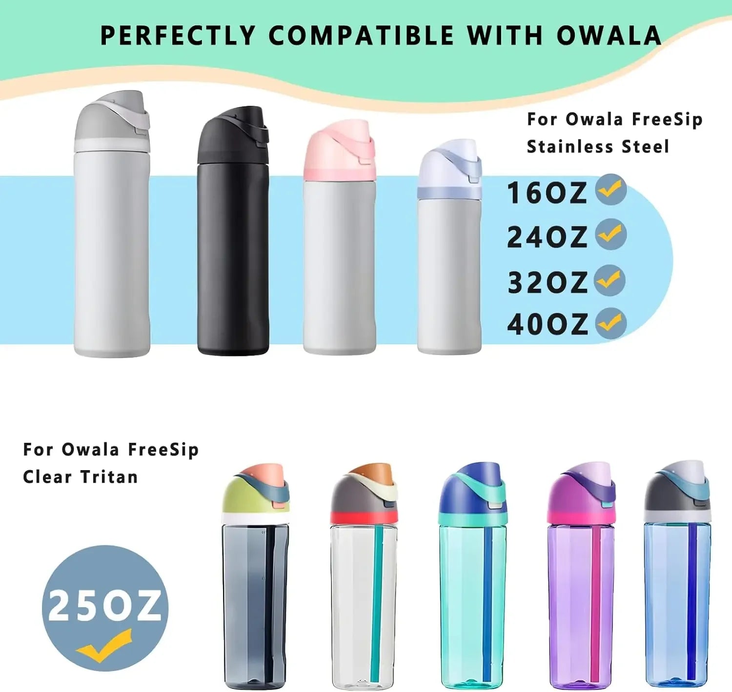 Replacement Lid for Owala Freesip Water Bottle Compatible with Owala Lid Cap Premium Accessories for 16oz 24oz 32oz 40oz Bottles
