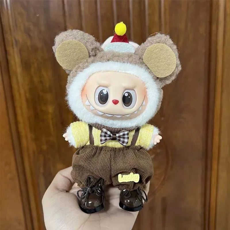 17cm Cute Mini Plush Doll'S Clothes Outfit Accessories For Korea Kpop Exo Labubu Idol Dolls shark onesie Clothing DIY Girl Gift