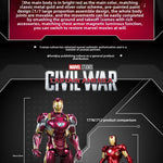 Marvel Iron Man MK46 Assembled Model 10in 1/7 scale Action Figures Reactors can emit light Collect Ornament Boy Toy Gift