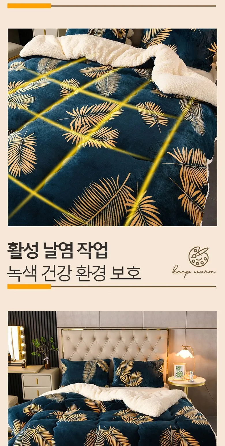 Winter Bedding Thick Quilt Blanket Thickened Warm Flannel Fleece Comforter for Cold Nights Set Bed Duvets Quilts the Blankets