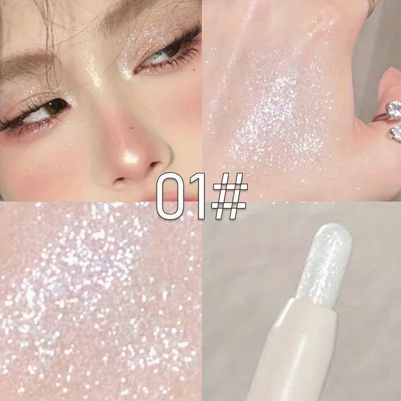 Diamond White Eyelid Highlighter Pen for Brightening Eye Glitter Golden Eyeliner Eyeshadow Stick for Stunning Makeup Results