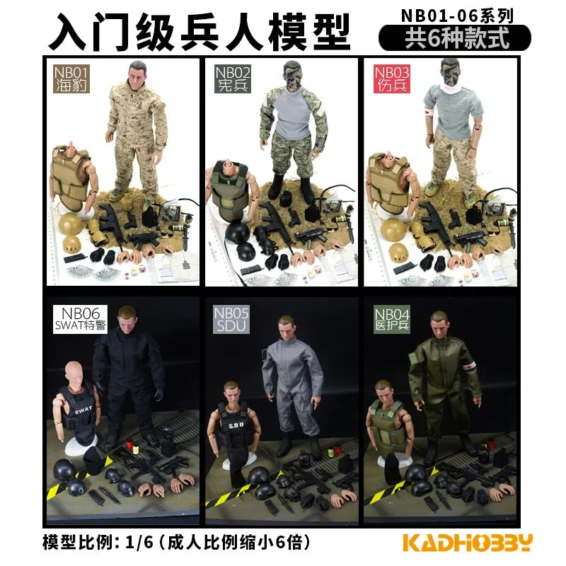 1/6 Action Figure Military Army 30cm Combat Swat Police Soldier With Gun Forces Model Toys