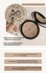 3in1 Three Colors Powder Tray Blush Contouring Waterproof Long Lasting Delicate Natural Face Makeup