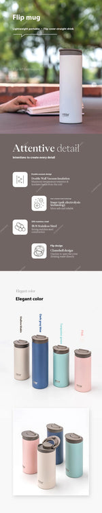 Tyeso Stainless Steel Insulated Travel Mug Leak-Proof Direct Drink Water Bottle for Men and Women Portable Car Coffee Cup