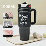 1000ML Thermal Water Bottle 32oz Large Capacity With Straw Stainless Steel Thermos Bottle Cold and Hot Thermos Cup