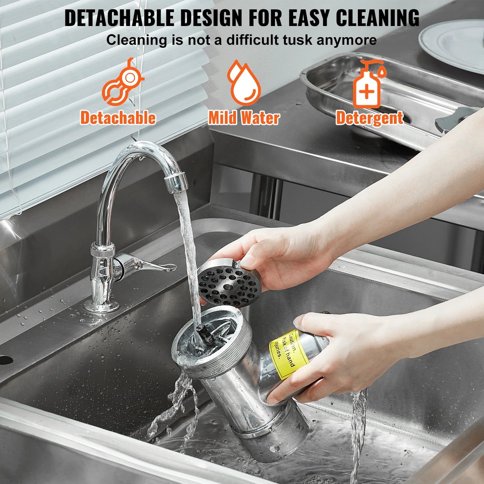 Succebuy Meat Grinder Electric Meat Grinders Grinding Plate Stainless Steel Commercial for Kitchen Restaurant Butcher Store