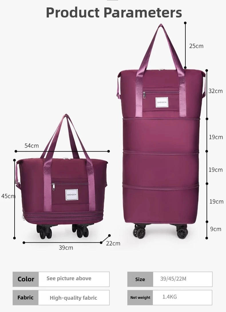 Travel Bag Backpack Large Capacity Disassembly Universal Wheel Storage Bag Luggage  Portable Double-layer Checked Bag with Wheel
