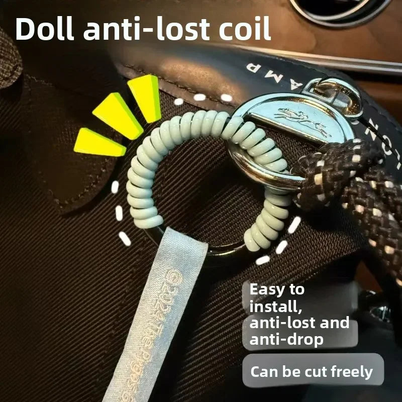 2Pcs/Lot Labubu Anti Drop Buckle Silicone Rope Keychain Protection Ring Colorful Winding Fixed Anti Drop