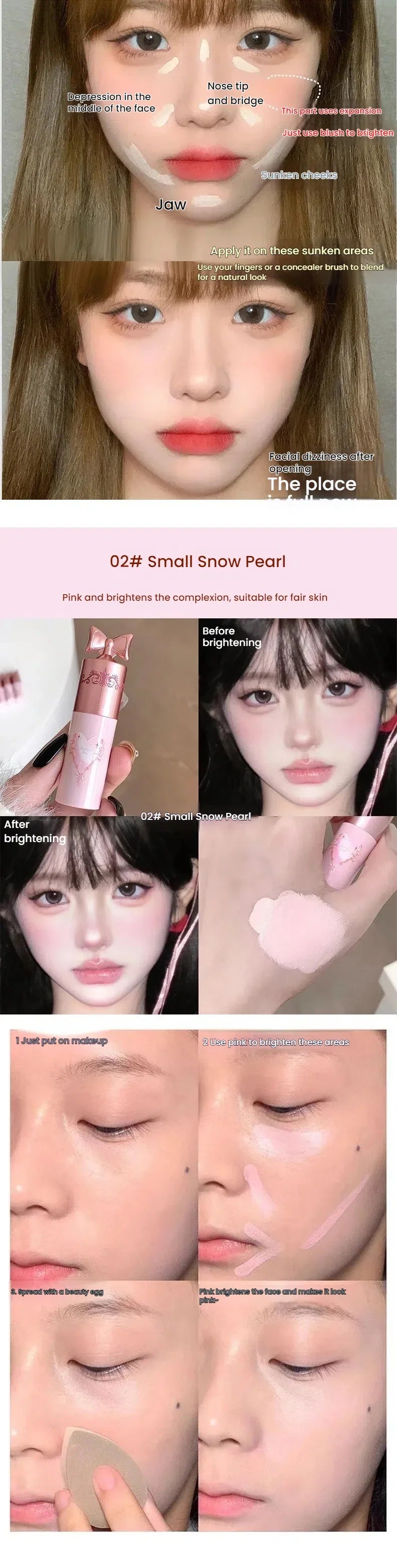 Brightening Highgloss Liquid Concealer Stick Hydrates Lasting Full Coverage Concealer Makeup Concealing Lip Groove Dark Circle